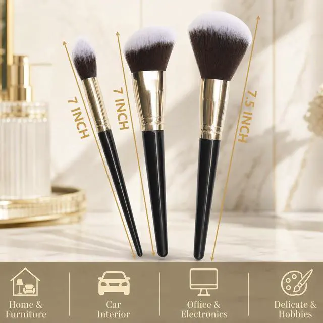 Alt view image 2 of 7 - 3 Pack Exquisite Microfiber Duster Brush Kit for Cleaning, Car Detailing Brush, Feather Duster Brush for Models, Craf, Collectibles,Computers, Digital Devices, Car Interior, Musical Instruments