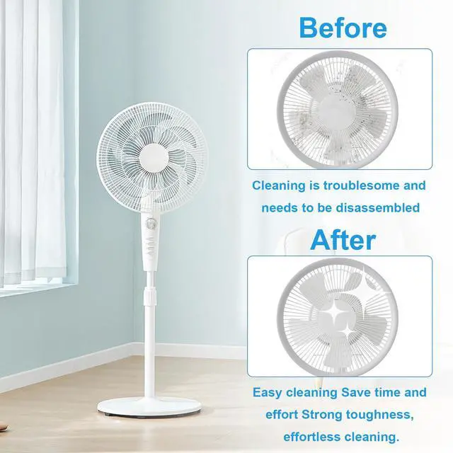 Alt view image 5 of 7 - 2 Pcs Cobweb Duster, Bendable Fan Cleaner Brushes Set Reusable, Plastic Microfiber Duster for Air Conditioning Shutters,Ceiling Fan, Blades, Curtains,Air Vents(BlueGray)