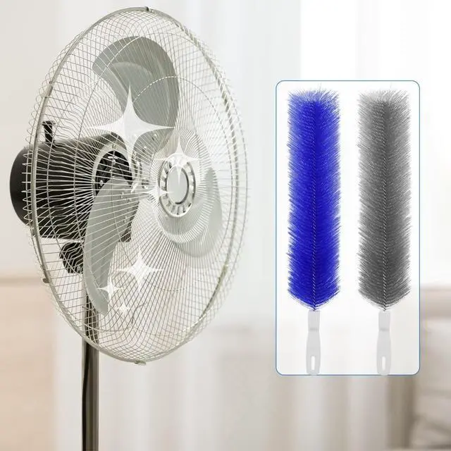 Alt view image 6 of 7 - 2 Pcs Cobweb Duster, Bendable Fan Cleaner Brushes Set Reusable, Plastic Microfiber Duster for Air Conditioning Shutters,Ceiling Fan, Blades, Curtains,Air Vents(BlueGray)