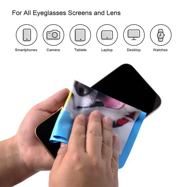 Alt view image 4 of 6 - Glasses Cleaning Cloth for Eyeglasses - Multicolor Eyeglass Clean Cloths - Lens Cleaning Cloth for Camera, Glasses, Screens, Phones and Delicate Surfaces, Cute Design- 6x7in