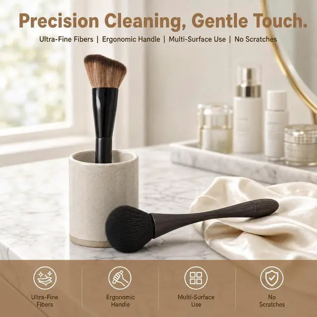 Alt view image 3 of 7 - 2 Pack Exquisite Dusting Brush Kit, Small Feather Duster Brushes, Car Detailing Brush, Soft Microfiber Brush for Models, Craf, Collectibles,Digital Devices, Car Interior, Musical Instruments, Artwork