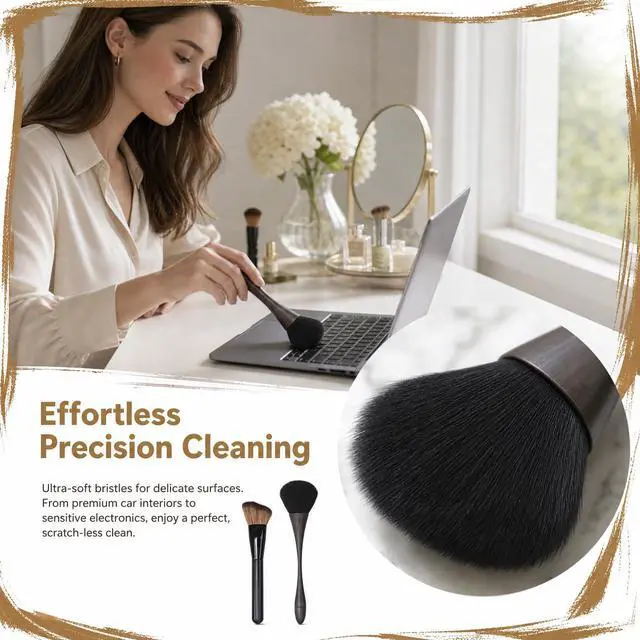 Alt view image 4 of 7 - 2 Pack Exquisite Dusting Brush Kit, Small Feather Duster Brushes, Car Detailing Brush, Soft Microfiber Brush for Models, Craf, Collectibles,Digital Devices, Car Interior, Musical Instruments, Artwork