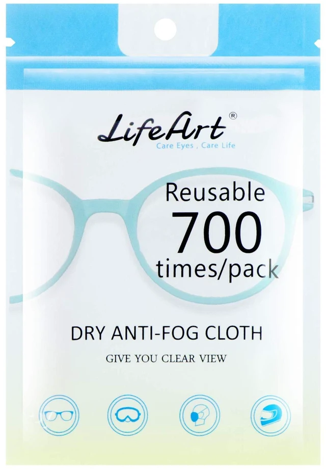 Main image of Anti Fog Cloth for Eyeglasses, Microfiber Cleaning Cloth for Screen, Goggles and Ski Masks, Nano Technology, Reusable 700 Times, Safe on All Types of Lens Coating, Streak-Free (1 Pack)