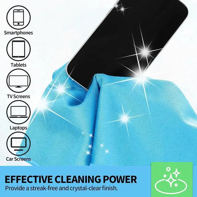 Alt view image 5 of 7 - Microfiber Glass Cleaning Cloth, 6 Pack Window Glass Cleaning Rags, Reusable Lint-Free Streak Free Polishing Cloth Wipes for Stainless Steel, Eyeglasses, Mirrors, Screens & Lenses,16"x14"