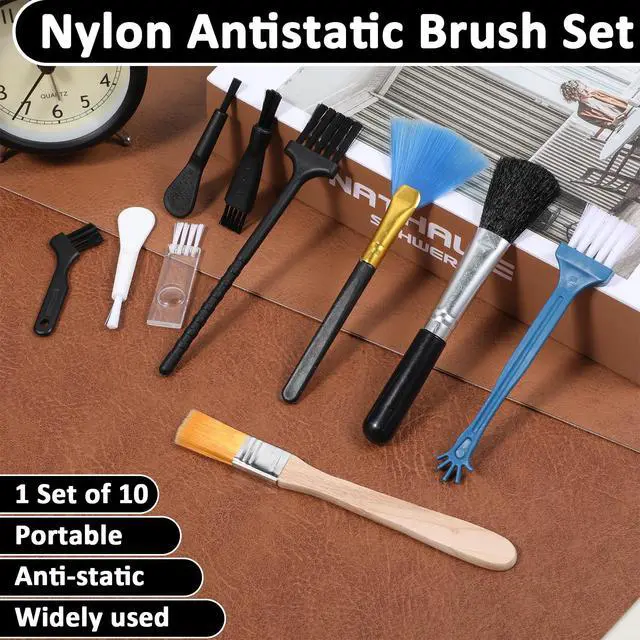 Alt view image 3 of 7 - Keyboard Brush, 10 Pcs Mini Anti Static Brush Keyboard Cleaning Brushes Kit Nylon Dust Cleaning Brushes for Electronic Devices Computer Motherboard Fans Camera Small Space