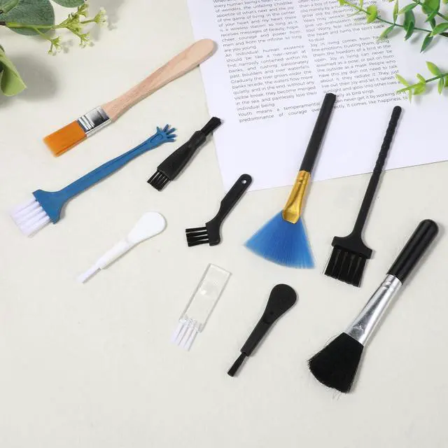 Alt view image 7 of 7 - Keyboard Brush, 10 Pcs Mini Anti Static Brush Keyboard Cleaning Brushes Kit Nylon Dust Cleaning Brushes for Electronic Devices Computer Motherboard Fans Camera Small Space