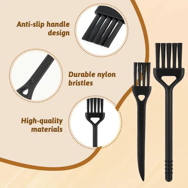 Alt view image 6 of 7 - 6 Pcs Mini Keyboard Cleaning Brushes Computer Brush Portable Cleaning Kit Antistatic Small Cleaner Multi-Function Brush Dust Clean Brushes for Camera Narrow Spaces (Black)