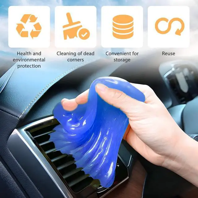 Alt view image 3 of 6 - Car Cleaning Gel, Reusable Vehicle Air Vent Crevice Detailing Putty, Automotive Interior Detail Slime Cleaner Removal Tool Kit Accessories, Universal for SUV, Sedan, Truck (Blue)