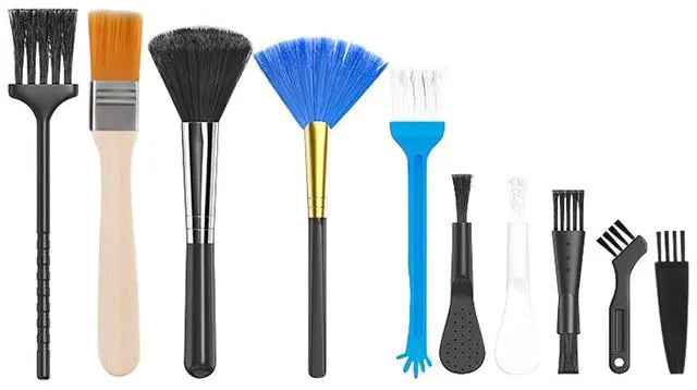 Main image of Keyboard Cleaner kit, Small Nylon Anti Static Cleaning Tool Computer Keyboard Laptop Cleaning Kit for Electronic Devices Such As Computer Motherboard Fans Dust Removal Tool (10 Pcs)