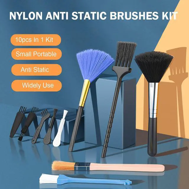 Alt view image 2 of 5 - Keyboard Cleaner kit, Small Nylon Anti Static Cleaning Tool Computer Keyboard Laptop Cleaning Kit for Electronic Devices Such As Computer Motherboard Fans Dust Removal Tool (10 Pcs)