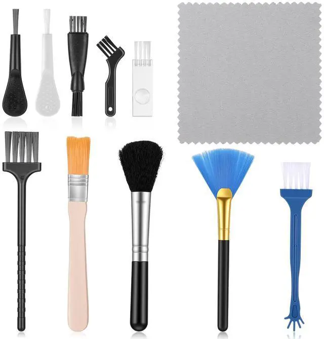 Main image of Keyboard Cleaning Brush 10 Pcs Mini Anti Static Laptop Cleaning Kit | Nylon Dust Cleaning Brushes for Electronic Devices Computer Motherboard Fans Camera Small Space