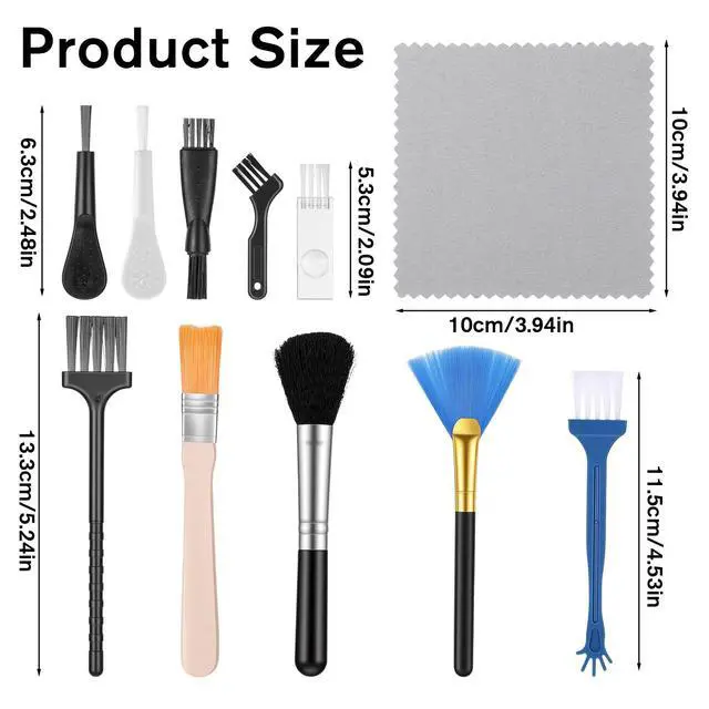 Alt view image 2 of 7 - Keyboard Cleaning Brush 10 Pcs Mini Anti Static Laptop Cleaning Kit | Nylon Dust Cleaning Brushes for Electronic Devices Computer Motherboard Fans Camera Small Space