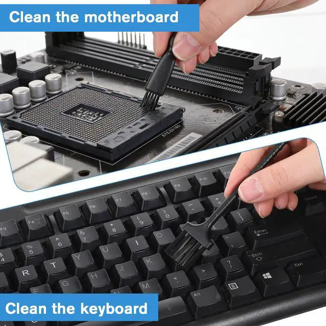 Alt view image 3 of 7 - Keyboard Cleaning Brush 10 Pcs Mini Anti Static Laptop Cleaning Kit | Nylon Dust Cleaning Brushes for Electronic Devices Computer Motherboard Fans Camera Small Space