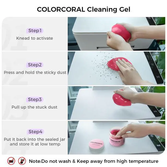 Alt view image 7 of 7 - Cleaning Gel for Car Universal Gel Cleaner Auto Detailing Car Vent Keyboard Cleaning Putty Car Interior Cleaner Dashboard Dust Remover Putty Auto Duster Cleaning Kit 160G