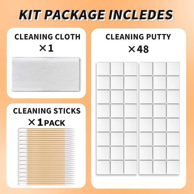 Alt view image 2 of 6 - Cleaning Putty, Cleaner Kit for Airpods, Phone Cleaning Kit (White) | Remove Ear Wax & Dirt & Gunk from Device's Small Crevices, for Airpods Charging Case/Headphones/Electronics