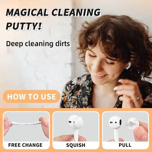 Alt view image 3 of 6 - Cleaning Putty, Cleaner Kit for Airpods, Phone Cleaning Kit (White) | Remove Ear Wax & Dirt & Gunk from Device's Small Crevices, for Airpods Charging Case/Headphones/Electronics