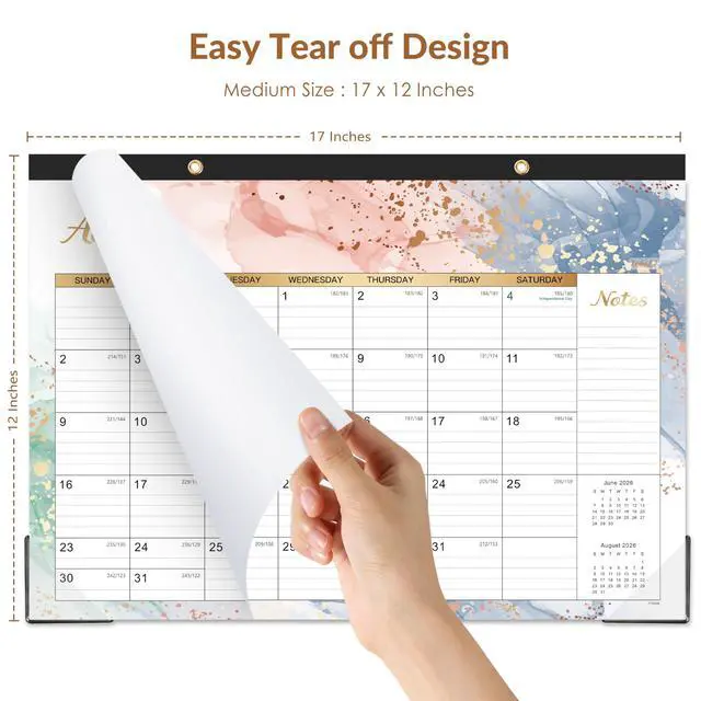 Alt view image 3 of 7 - Desk Calendar 2026-2027 - 2026-2027 Wall Calendar 18 Month, 17" x 12" | from July 2026 - December 2027, Desk/Wall Monthly Calendar 2026-2027 with Protector Corner, Large Blocks