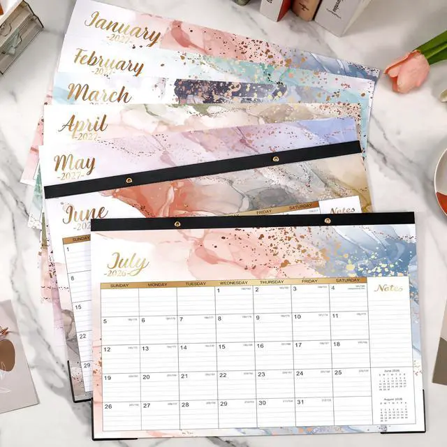 Alt view image 2 of 7 - Desk Calendar 2026-2027 - 2026-2027 Wall Calendar 18 Month, 17" x 12" | from July 2026 - December 2027, Desk/Wall Monthly Calendar 2026-2027 with Protector Corner, Large Blocks