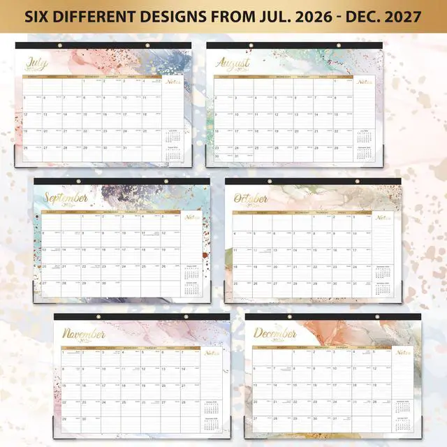 Alt view image 7 of 7 - Desk Calendar 2026-2027 - 2026-2027 Wall Calendar 18 Month, 17" x 12" | from July 2026 - December 2027, Desk/Wall Monthly Calendar 2026-2027 with Protector Corner, Large Blocks