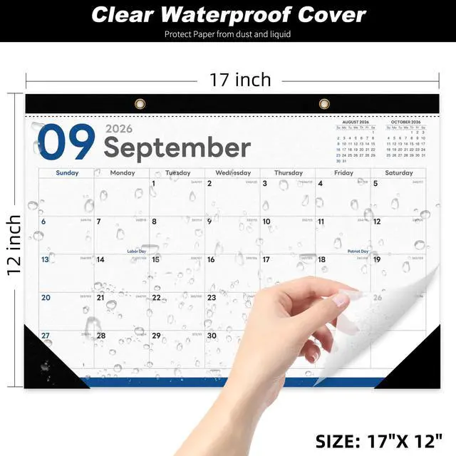 Alt view image 5 of 7 - Desk Calendar 2026-2027, Jul 2026-Dec 2027, 17" x 12", 18 Months | Large Desktop Calendar, Big Academic Calendar, Julian Date, Monthly Planner/Wall Calendar, Home School Office Organizing Gift