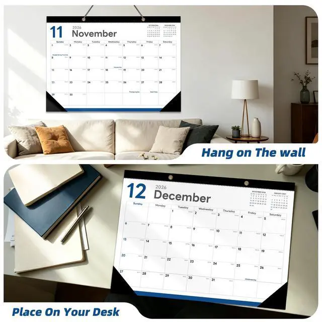 Alt view image 7 of 7 - Desk Calendar 2026-2027, Jul 2026-Dec 2027, 17" x 12", 18 Months | Large Desktop Calendar, Big Academic Calendar, Julian Date, Monthly Planner/Wall Calendar, Home School Office Organizing Gift