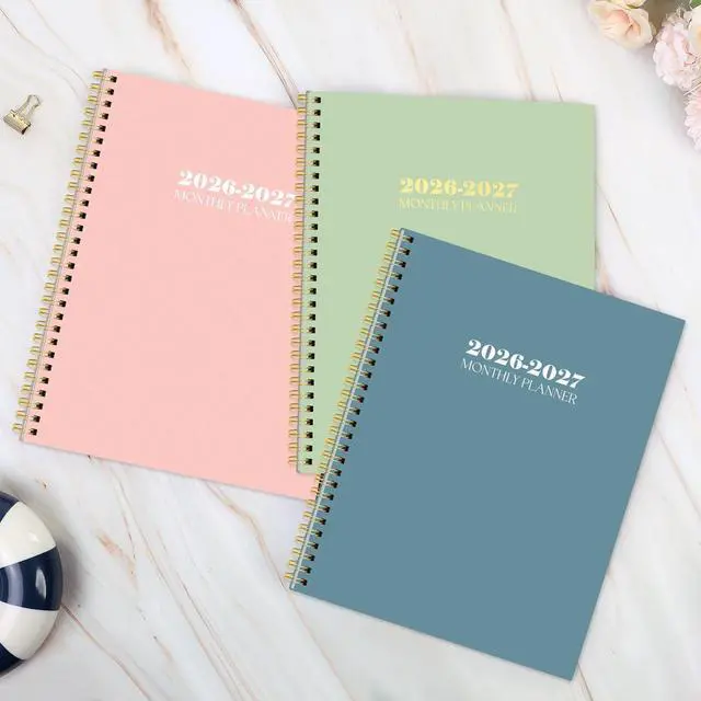 Alt view image 4 of 7 - Monthly Planner 2026-2027, 24 Months Calendar Planner 2026-2027, 7.5" x 10" B5 Planner, Twin-wire Spiral Bound, Durable Waterproof Cover, Thick No-Bleed Paper, Green