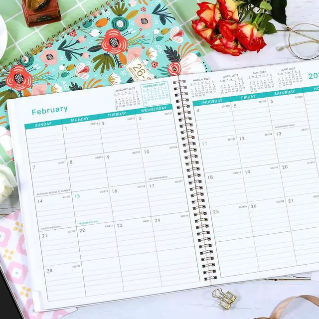 Alt view image 2 of 7 - 2026-2027 Monthly Planner - 18 Month Calendar, Jul. 2026 to Dec. 2027 | 8.5" x 11", Academic Planner 2026-2027, Monthly Planner for School & Office, with Tabs, Inner Pocket, Floral