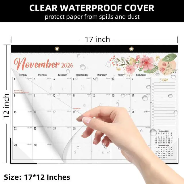 Alt view image 4 of 7 - Desk Calendar 2026-2027, Jul 2026-Dec 2027, 18-Month, 17" x 12" Large | Desktop & Wall Monthly Calendar for Home School Office