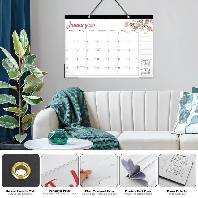 Alt view image 3 of 7 - Desk Calendar 2026-2027, Jul 2026-Dec 2027, 18-Month, 17" x 12" Large | Desktop & Wall Monthly Calendar for Home School Office