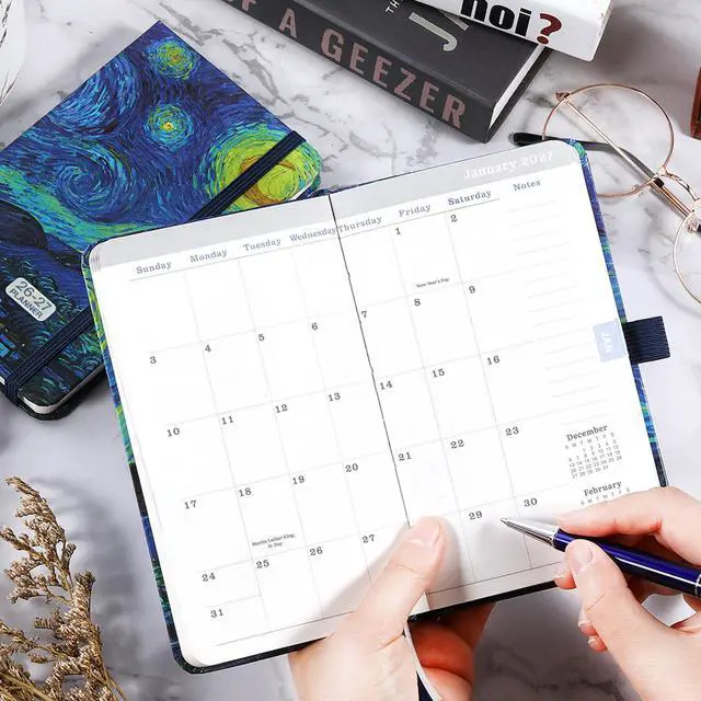 Alt view image 7 of 7 - 2026-2027 Pocket Planner/Calendar - 2026-2027 Calendar Weekly and Monthly from July 2026 - June 2027 with Spreads, 3.8" x 6.3", Pen Holder, Inner Pocket, Elastic Closure