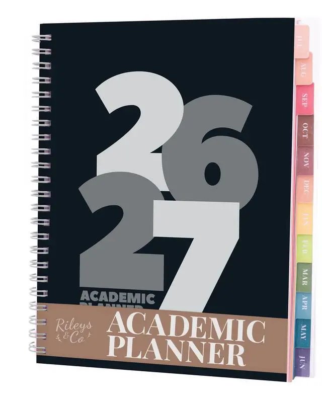 Main image of Academic Planner 2026-2027, Daily, Weekly & Monthly Planner, July 2026 - June 2027, Student Notes Pages, Twin-Wire Binding, Weekly Agenda for School & Work (8 x 6-Inches, Chunky, Black)