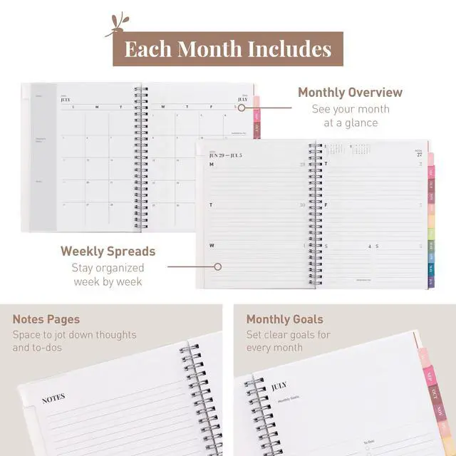 Alt view image 4 of 7 - Academic Planner 2026-2027, Daily, Weekly & Monthly Planner, July 2026 - June 2027, Student Notes Pages, Twin-Wire Binding, Weekly Agenda for School & Work (8 x 6-Inches, Chunky, Black)