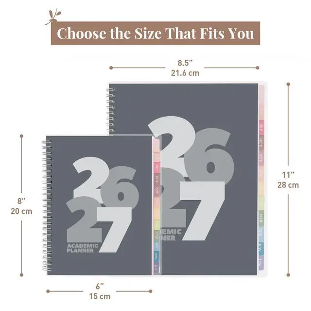 Alt view image 6 of 7 - Academic Planner 2026-2027, Daily, Weekly & Monthly Planner, July 2026 - June 2027, Student Notes Pages, Twin-Wire Binding, Weekly Agenda for School & Work (8 x 6-Inches, Chunky, Black)