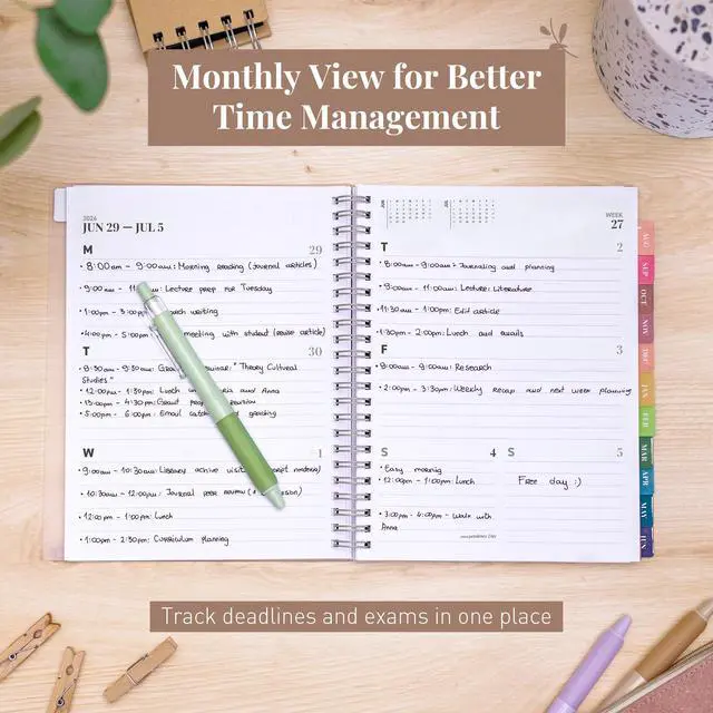Alt view image 7 of 7 - Academic Planner 2026-2027, Daily, Weekly & Monthly Planner, July 2026 - June 2027, Student Notes Pages, Twin-Wire Binding, Weekly Agenda for School & Work (8 x 6-Inches, Chunky, Black)