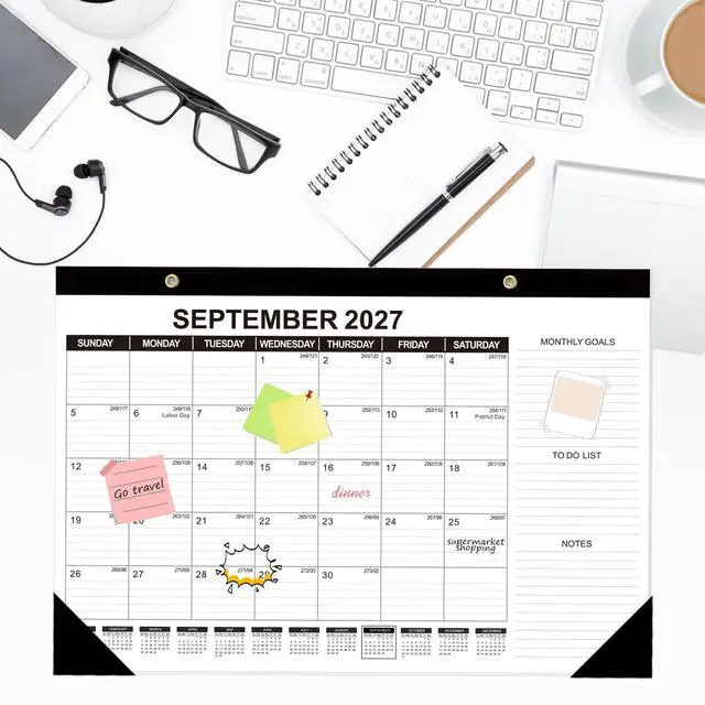 Alt view image 6 of 7 - Desk Calendar 2026-2027, 19 Months Jun 2026 - Dec 2027, 17"x11.5" | Desktop Planner with Julian Date, Monthly Goals, Academic To-Do List, for Home, Office, School & Teachers
