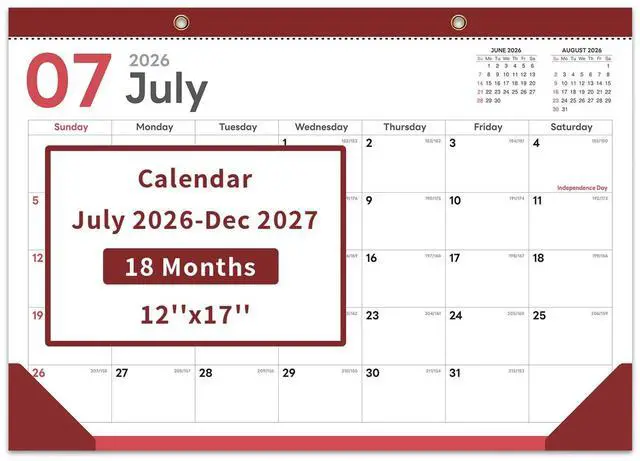 Main image of Desk Calendar 2026-2027, 17" x 12" Monthly Desktop Planner Pad with Frosted Cover, 18 Months July 2026 to December 2027, Thick 120 GSM Paper for Office School Home