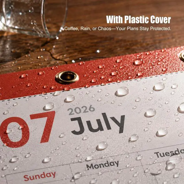 Alt view image 4 of 7 - Desk Calendar 2026-2027, 17" x 12" Monthly Desktop Planner Pad with Frosted Cover, 18 Months July 2026 to December 2027, Thick 120 GSM Paper for Office School Home