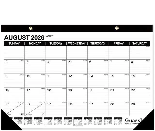 Main image of Desk Calendar 2026-2027 - 19 Months Academic Calendar 17" × 11.5" Desktop Calendar from Jun. 2026 to Dec. 2027 with Julian Date for Home School Office Desk Top Organizing