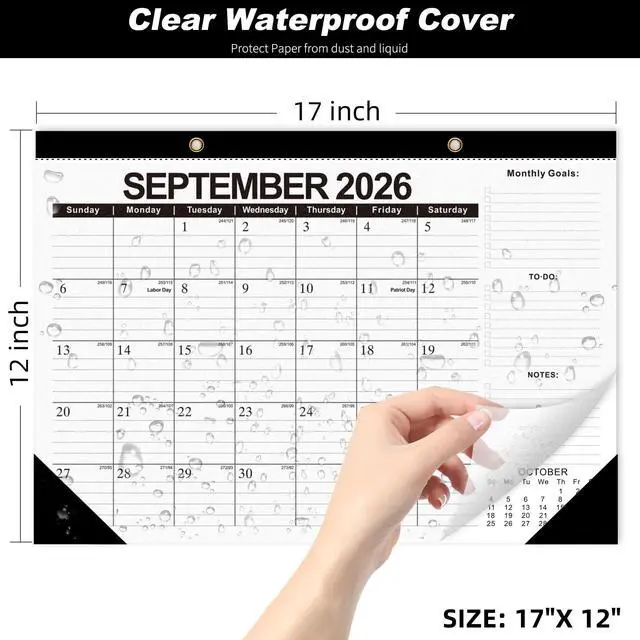 Alt view image 6 of 7 - Desk Calendar 2026-2027, Jul 2026-Dec 2027 (18 Months), 17" x 12" | Large Desktop Calendar, Wall Calendar, Monthly Planner, Julian Dates,Home School Office Planning Organization Christmas Gift