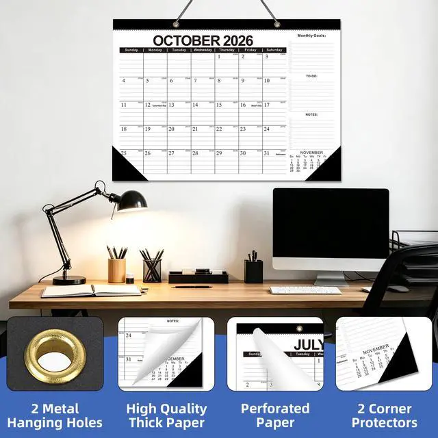 Alt view image 7 of 7 - Desk Calendar 2026-2027, Jul 2026-Dec 2027 (18 Months), 17" x 12" | Large Desktop Calendar, Wall Calendar, Monthly Planner, Julian Dates,Home School Office Planning Organization Christmas Gift