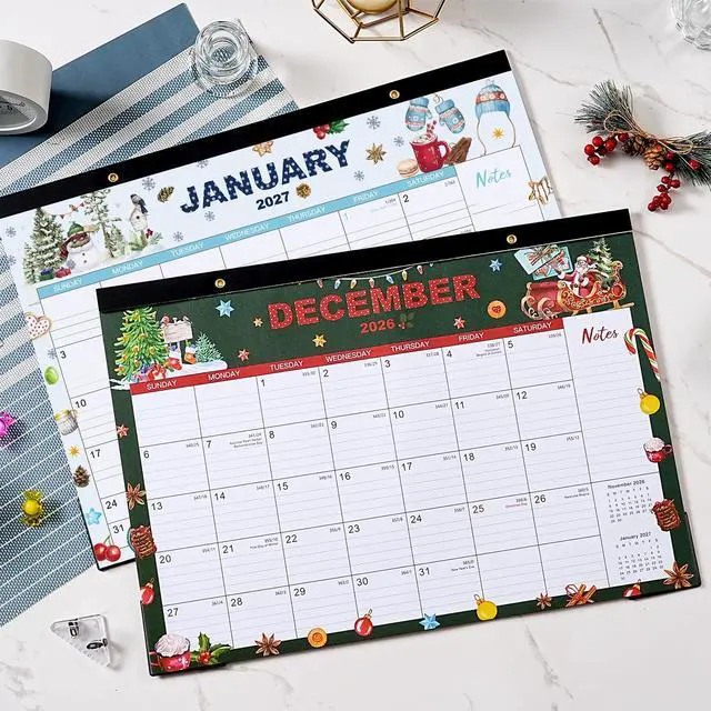Alt view image 7 of 7 - 2026-2027 Desk Calendar - Jul. 2026 - Dec. 2027, 18 Months Calendar Pad | 12" x 17", Corner Protectors, Cutting Line, Hanging Hole, Large Office Desktop Calendar - 18 Different Themes