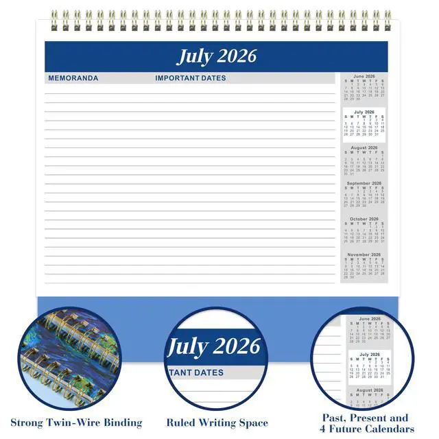 Alt view image 6 of 7 - 2027 Desk Calendar, Flip Desktop Calendar, Jul 2026 - Dec 2027 | 9.8" x 8.3" Starry Night Van Gogh Desk Planner with Thick Paper for Office Home School