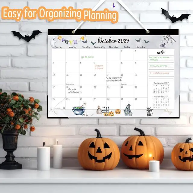 Alt view image 4 of 7 - Large Desk Calendar 2026-2027, 19 Months, 17" x 11.5" | Jun 2026-Dec 2027 Desktop/Wall Calendar, Monthly Planner with Watercolor Design for Office School Home Organizing