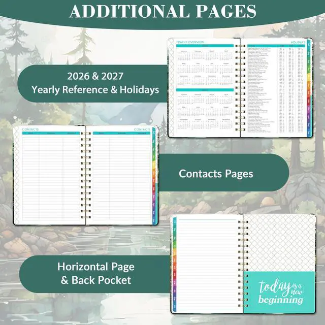 Alt view image 5 of 7 - Planner 2026-2027 - 2026-2027 Planner Weekly and Monthly | July 2026 - June 2027, Tabs, Elastic Closure, Inner Pocket, Academic Planner for School Office Supplies, 6.3" x8.4"