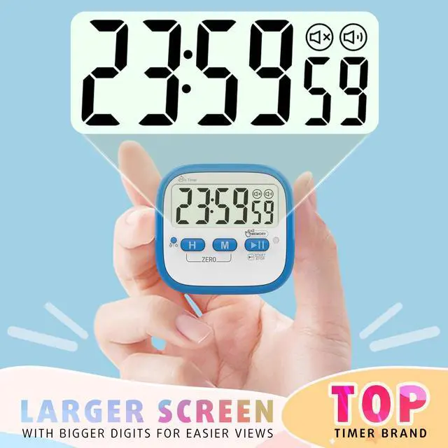 Alt view image 4 of 7 - 2-Pack Magnetic Kitchen Timers for Cooking, Digital Stop Watch Countdown Timer for Kids, Teachers, Classroom, Office, Exercise - Battery Included