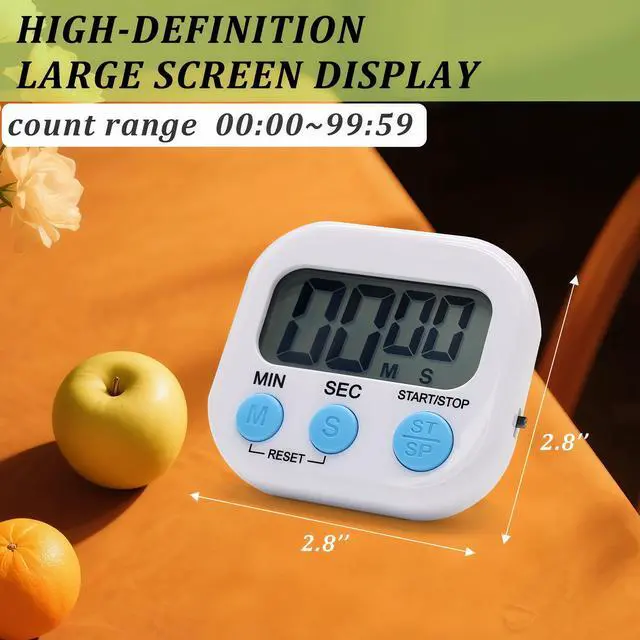 Alt view image 3 of 7 - 6 Pack Multi-Function Electronic Timer - Kitchen Timer,Magnetic Digital Timers,Big LCD Display, ON/Off Switch,Extensively Use in Cooking,Gym, Meeting, Classroom,Kitchen,Study,Work,Outdoor Activities