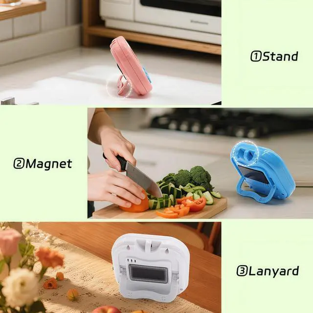 Alt view image 6 of 7 - 6 Pack Multi-Function Electronic Timer - Kitchen Timer,Magnetic Digital Timers,Big LCD Display, ON/Off Switch,Extensively Use in Cooking,Gym, Meeting, Classroom,Kitchen,Study,Work,Outdoor Activities