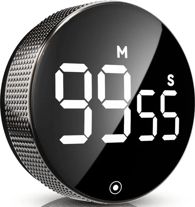 Main image of Digital Kitchen Timers, Magnetic Visual Timer Large LED Display Magnetic Countdown Countup Timer Volume Adjustable for Classroom Cooking Baking Teaching, Easy for Kids and Seniors (Black)
