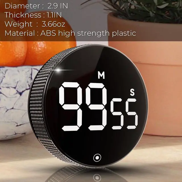 Alt view image 3 of 7 - Digital Kitchen Timers, Magnetic Visual Timer Large LED Display Magnetic Countdown Countup Timer Volume Adjustable for Classroom Cooking Baking Teaching, Easy for Kids and Seniors (Black)