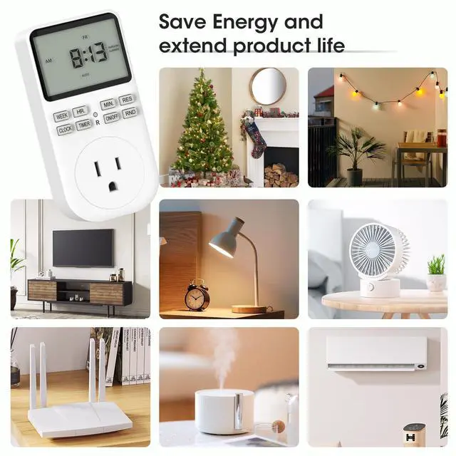 Alt view image 7 of 7 - Plug in Digital Oulet Timer Switch 7 Day / 24 Hour Weekly Daily Programmable with Random Security Mode for Home Appliances and Indoor(125V,15A,1875W) 1 Pack